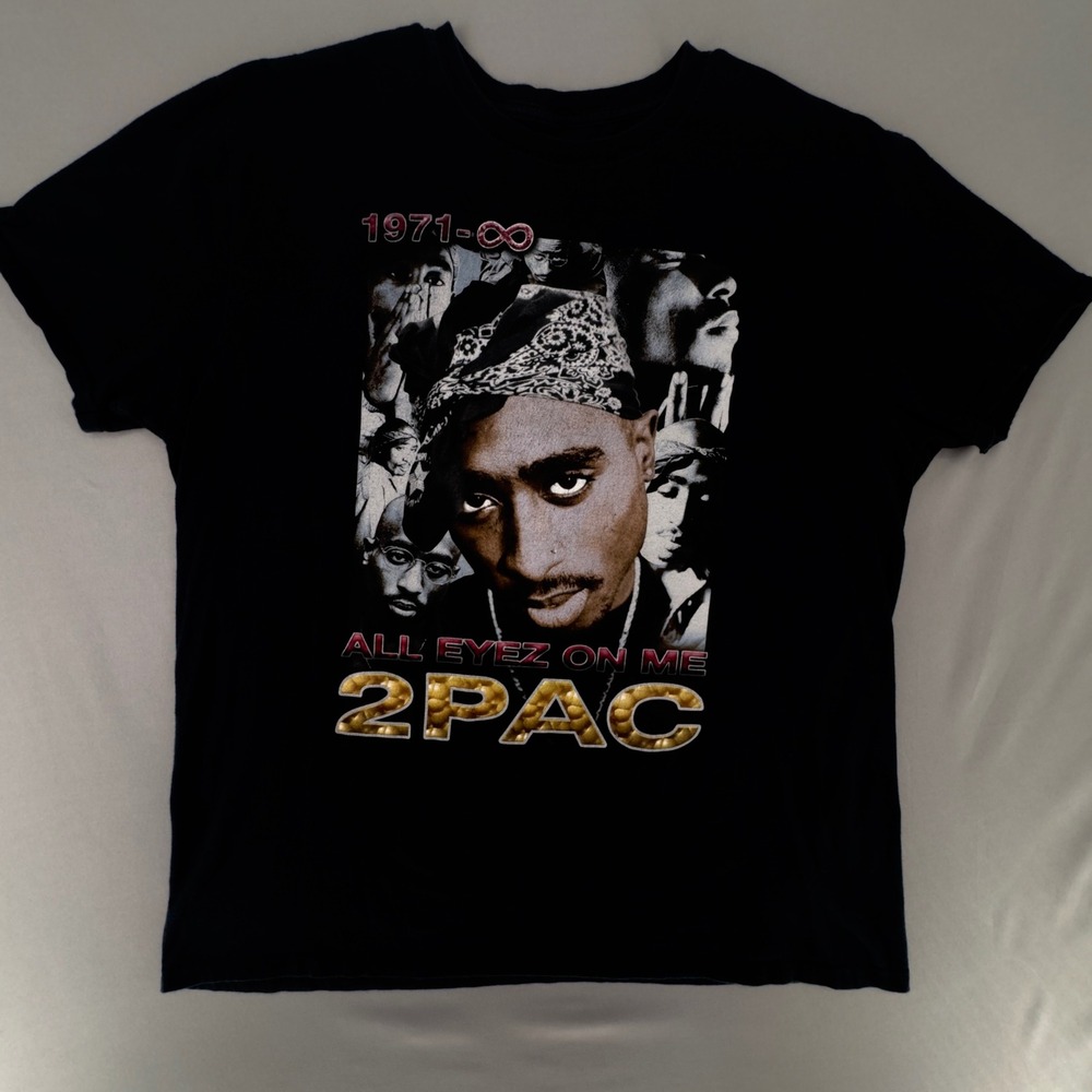 2Pac All Eyez On Me Graphic T-Shirt Mens XL Black Hip Hop Rap Tee 2017 Bravado